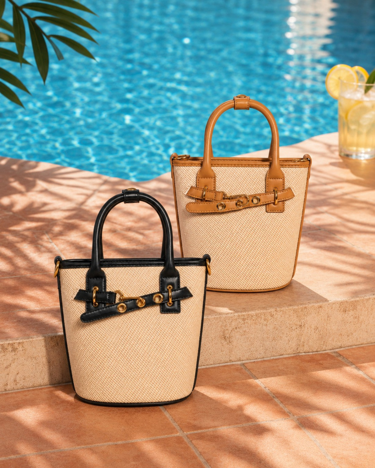 Tevano Isla Woven Mini Tote Bag