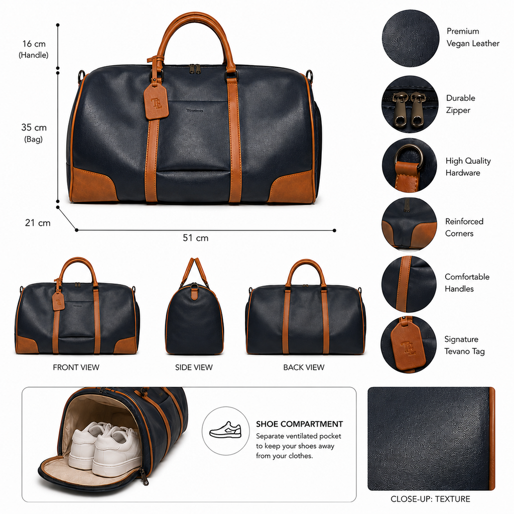 Tevano Classic Travel Duffle Bag