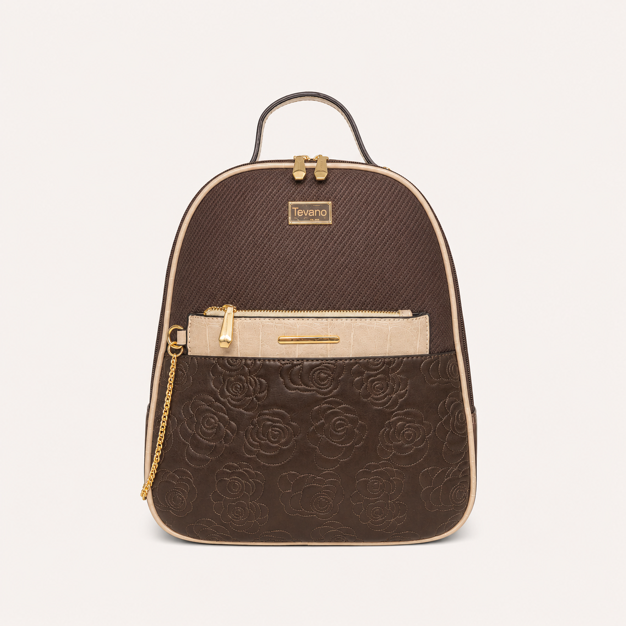 Tevano Floral Embossed Backpack