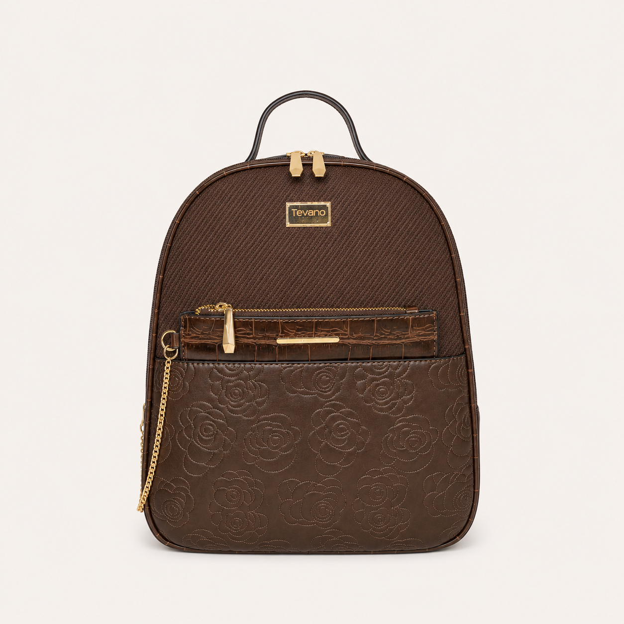 Tevano Floral Embossed Backpack