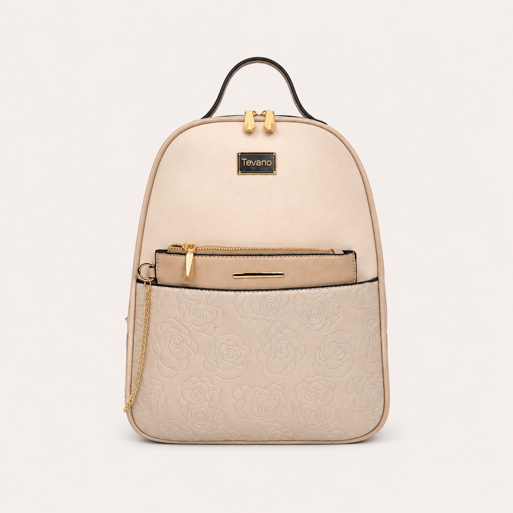 Tevano Floral Embossed Backpack