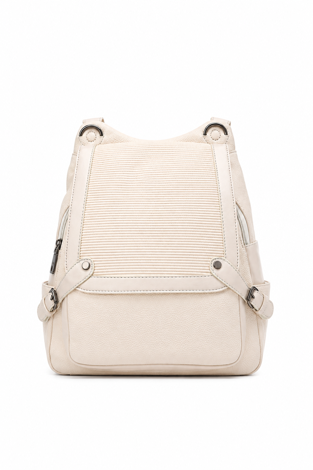 Tevano Ribbed Convertible Backpack – Cream