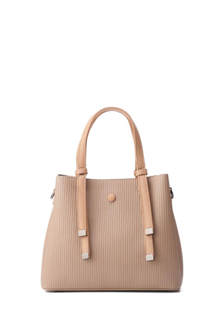 Tevano Aria Structured Handbag – Nude Beige