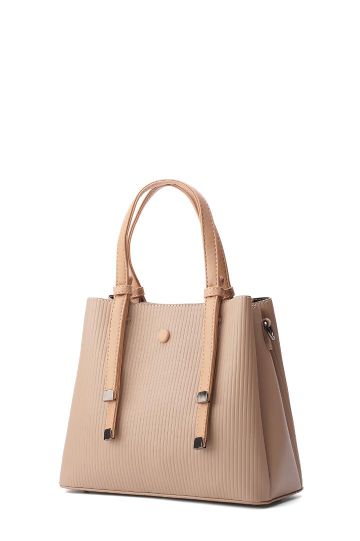 Tevano Aria Structured Handbag – Nude Beige