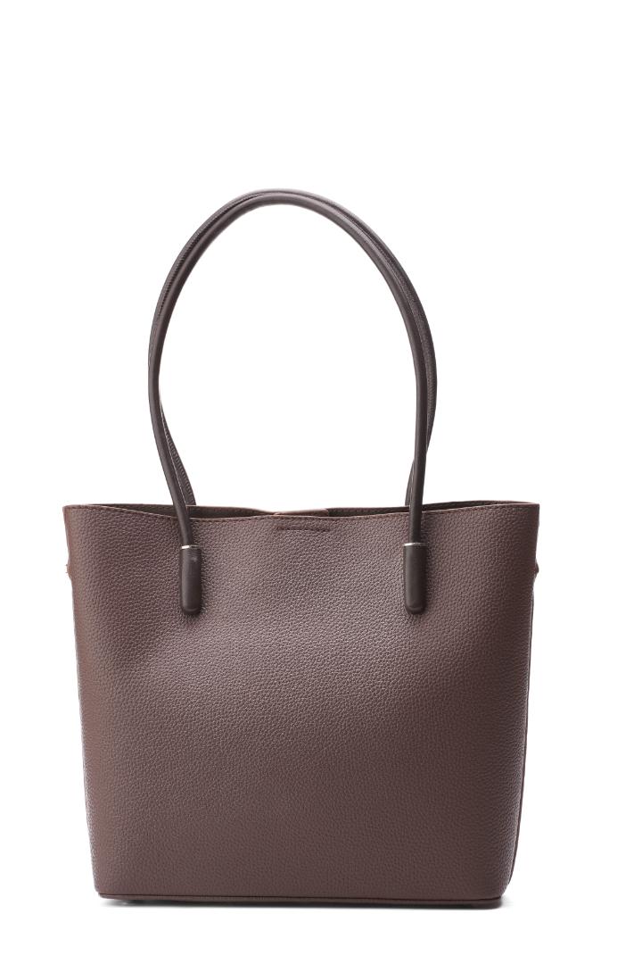 Tevano Classic Pebble Tote Bag – Chocolate Brown