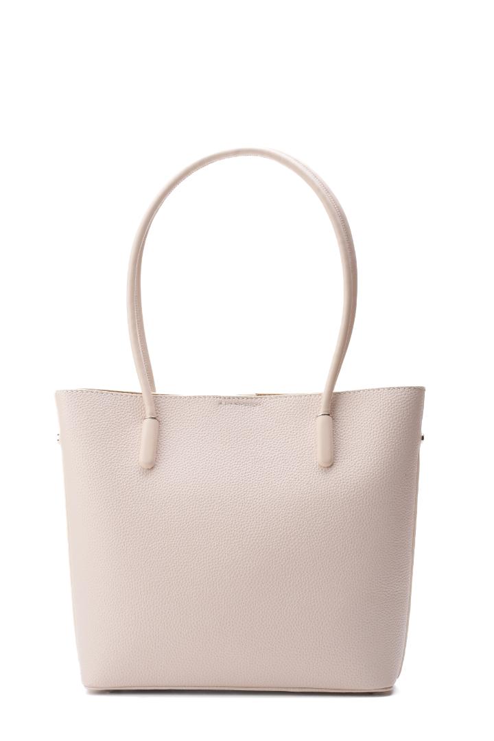 Tevano Classic Pebble Tote Bag – Cream Beige