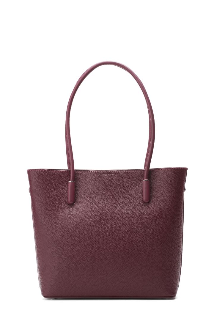 Tevano Classic Pebble Tote Bag – Wine Red