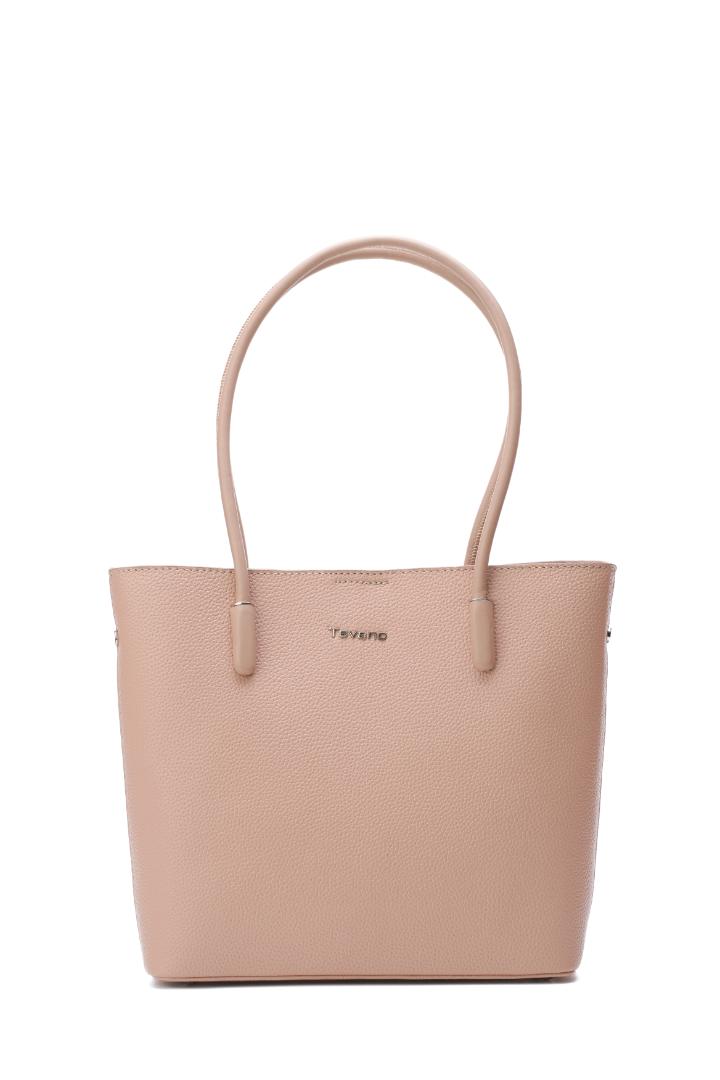 Tevano Classic Pebble Tote Bag – Nude Pink