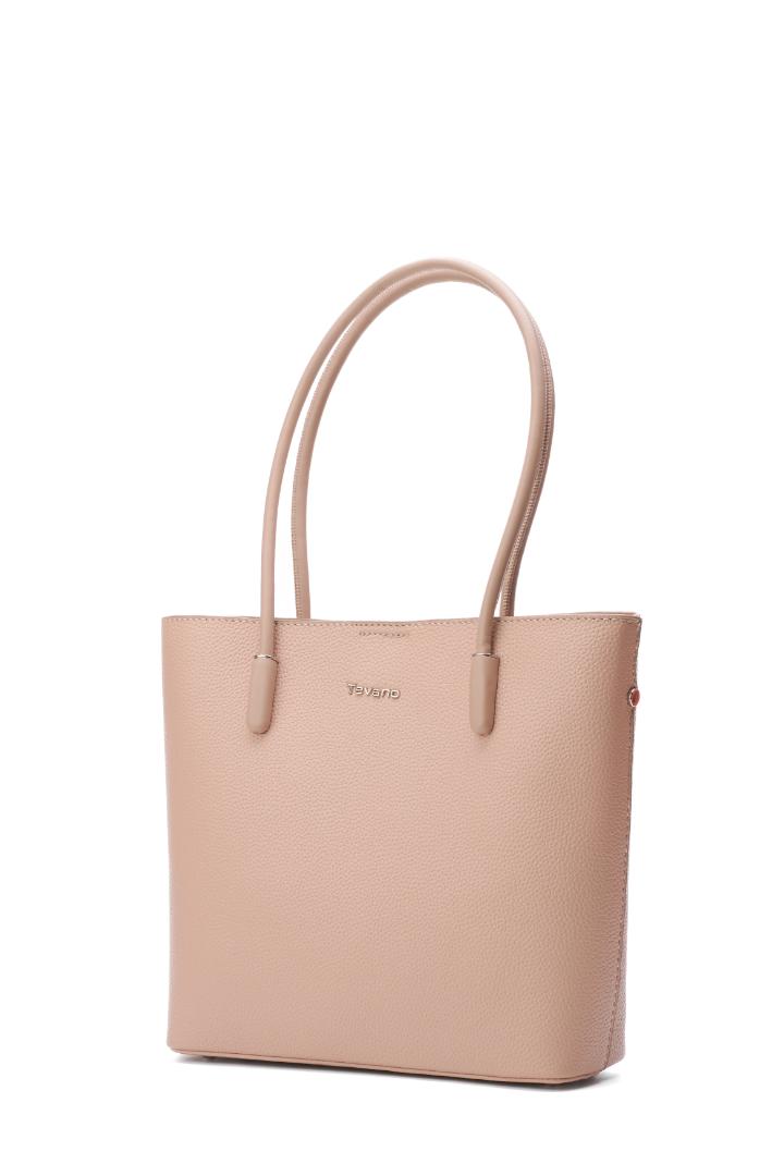 Tevano Classic Pebble Tote Bag – Nude Pink
