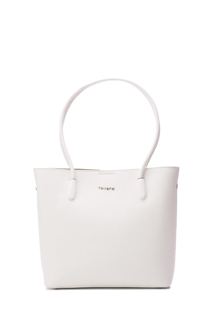 Tevano Classic Pebble Tote Bag – Pure White