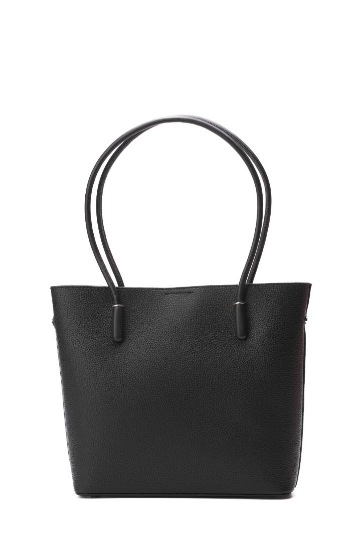 Tevano Classic Pebble Tote Bag – Jet Black