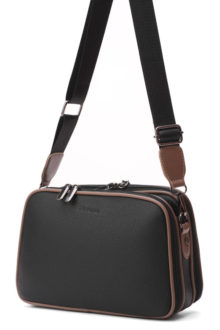 Tevano Verona Crossbody Bag – Black & Mocha