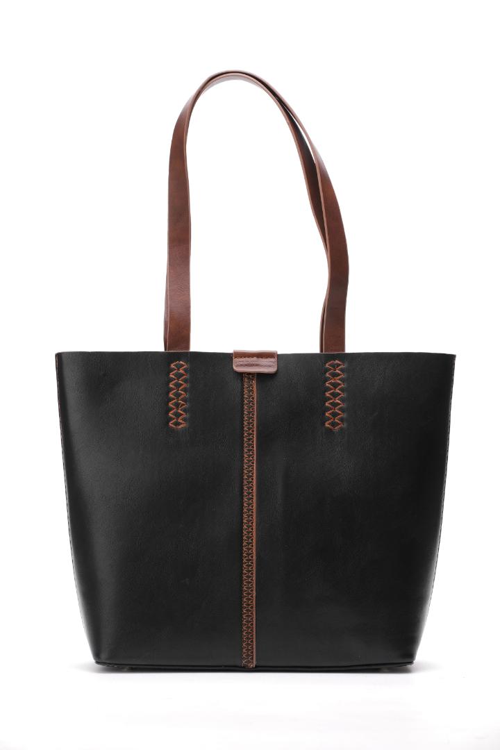 Tevano Willow Soft Tote Bag – Black