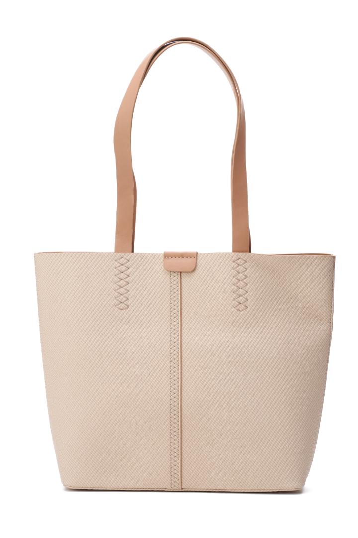 Tevano Willow Textured Tote Bag – Cream Beige
