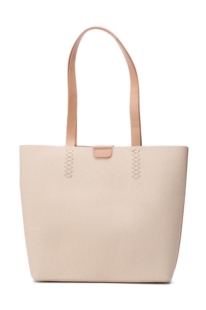 Tevano Willow Textured Tote Bag – Cream Beige