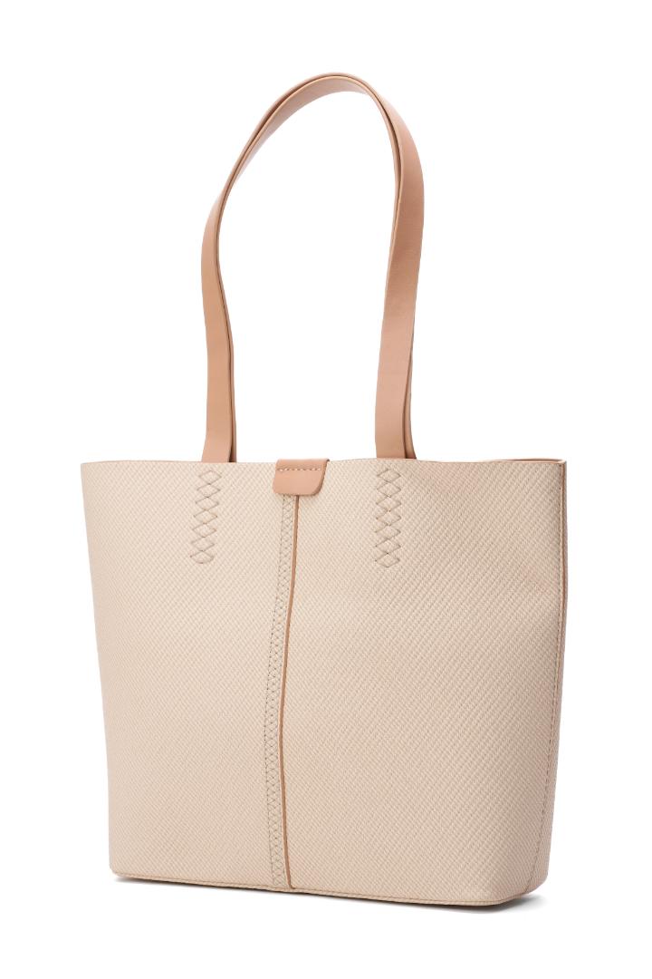Tevano Willow Textured Tote Bag – Cream Beige