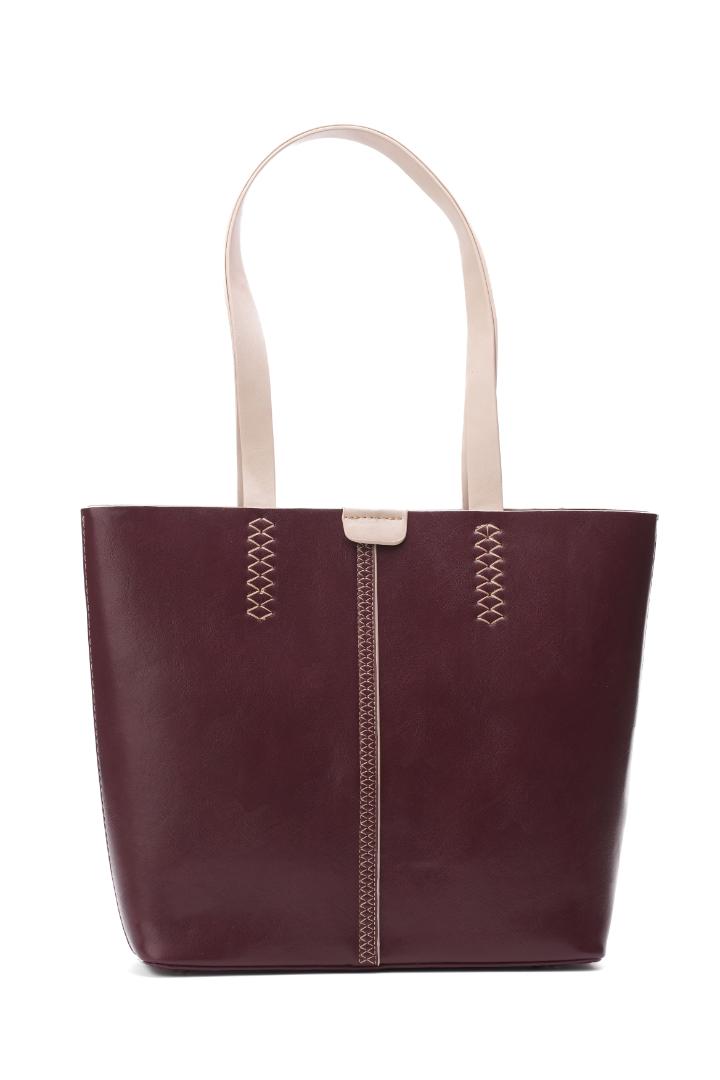 Tevano Willow Soft Tote Bag – Burgundy