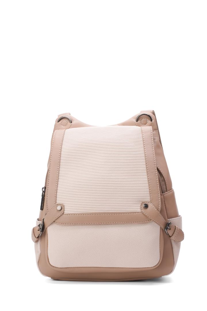 Tevano Ribbed Convertible Backpack – Cream