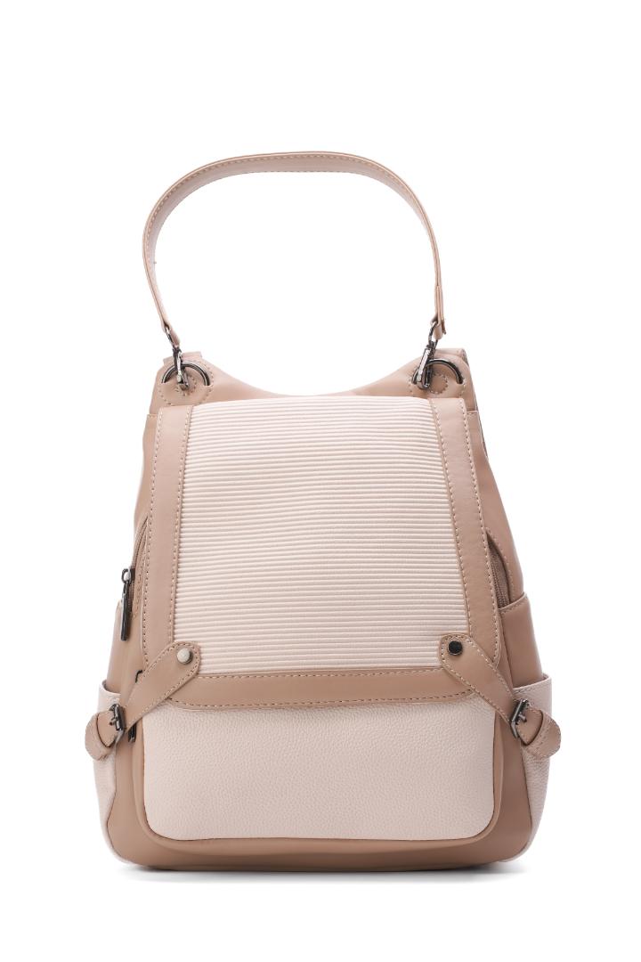 Tevano Ribbed Convertible Backpack – Cream
