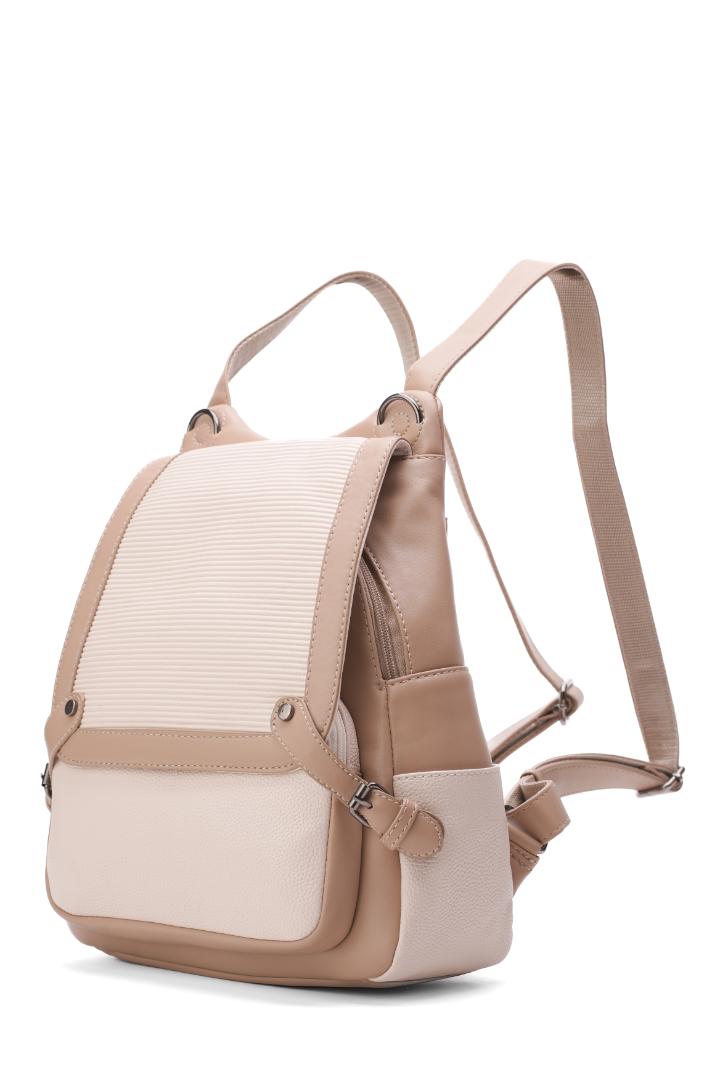 Tevano Ribbed Convertible Backpack – Cream