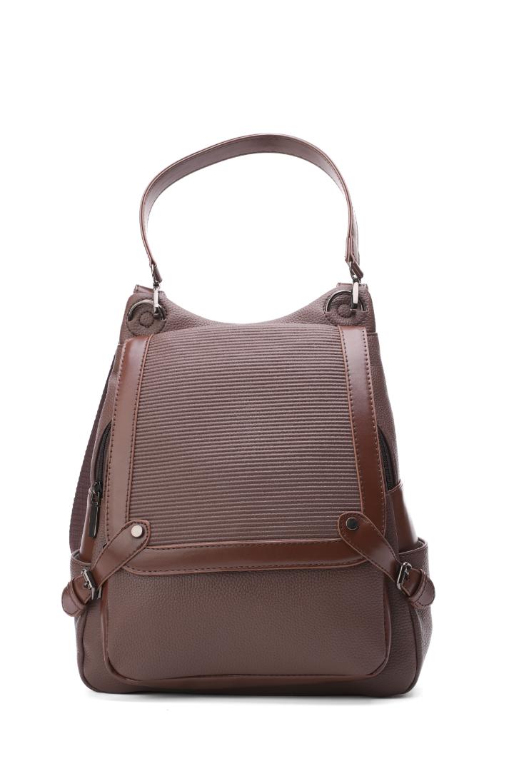 Tevano Ribbed Convertible Backpack – Cream