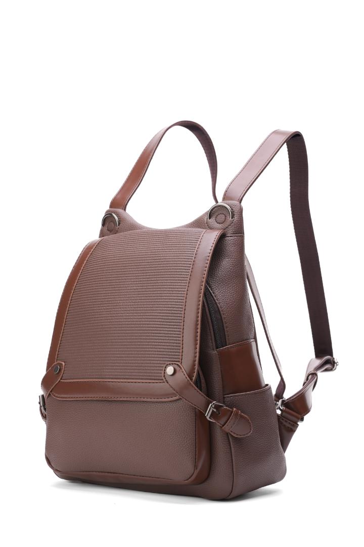 Tevano Ribbed Convertible Backpack – Cream