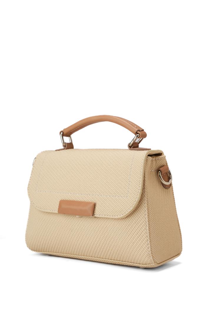 Tevano Emilia Structured Satchel – Woven Beige