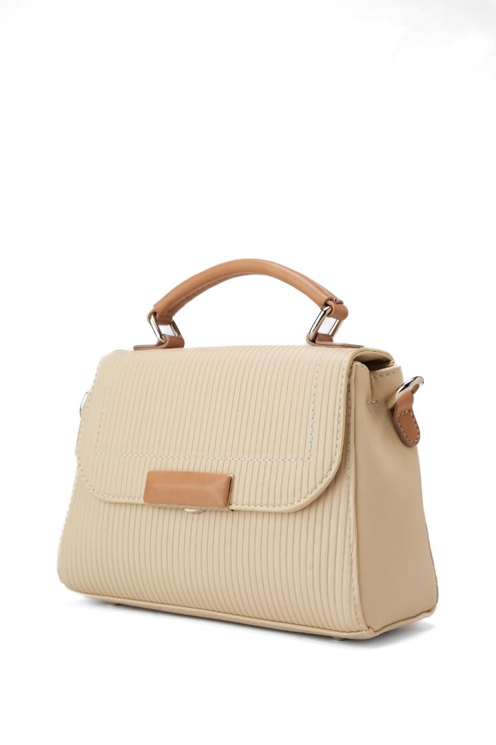 Tevano Emilia Structured Satchel – Textured Beige
