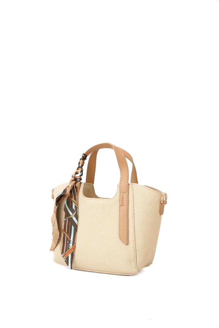 Tevano Livia Mini Tote – Woven Beige