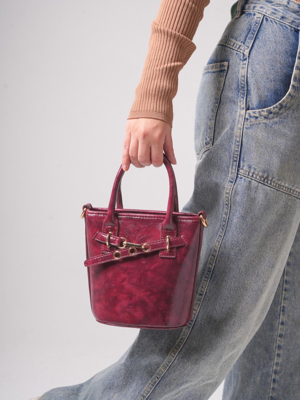 Midnight Shine Tote – Burgundy