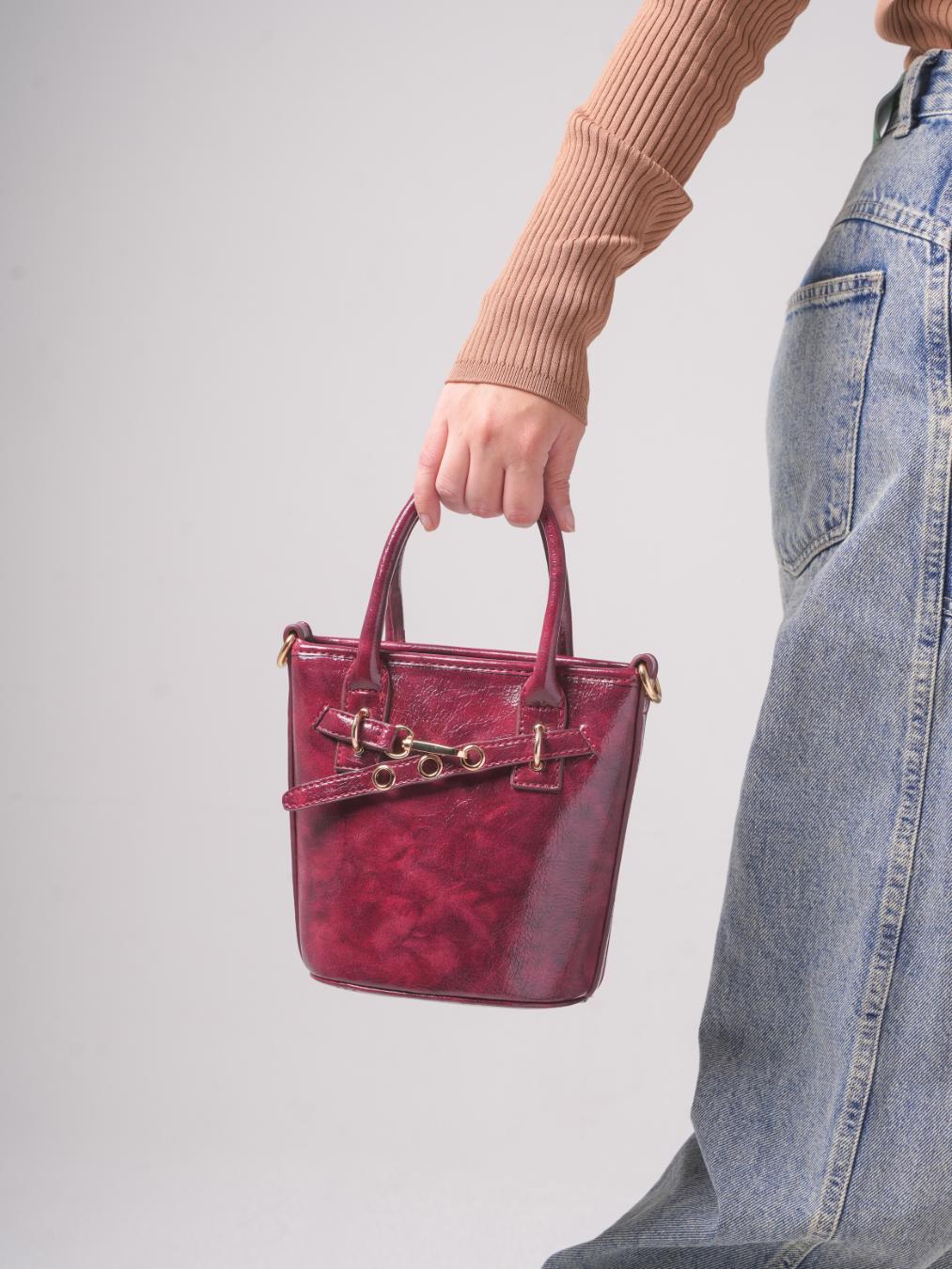 Midnight Shine Tote – Burgundy