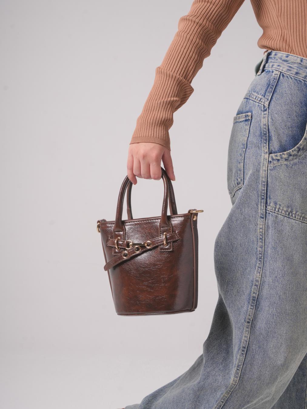 Midnight Shine Tote – Chocolate Brown