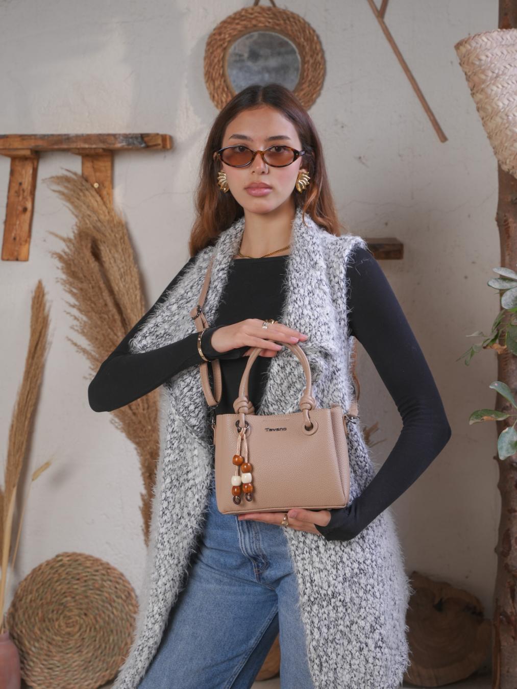 Versa Mini Bag With Cross Strap – Beige