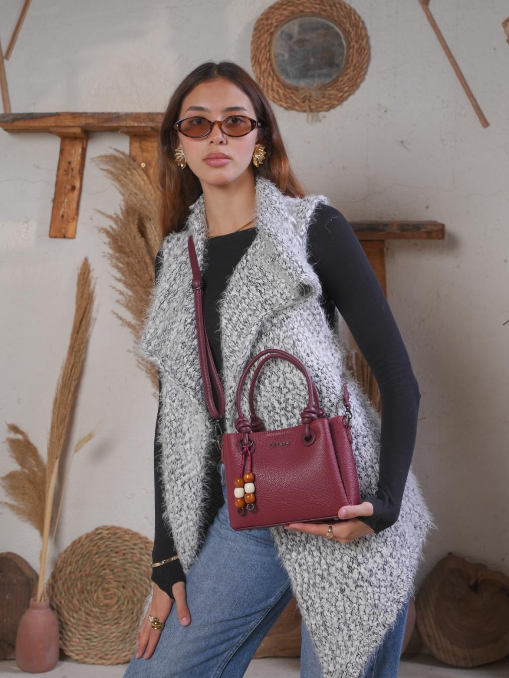 Versa Mini Bag With Cross Strap – Burgundy