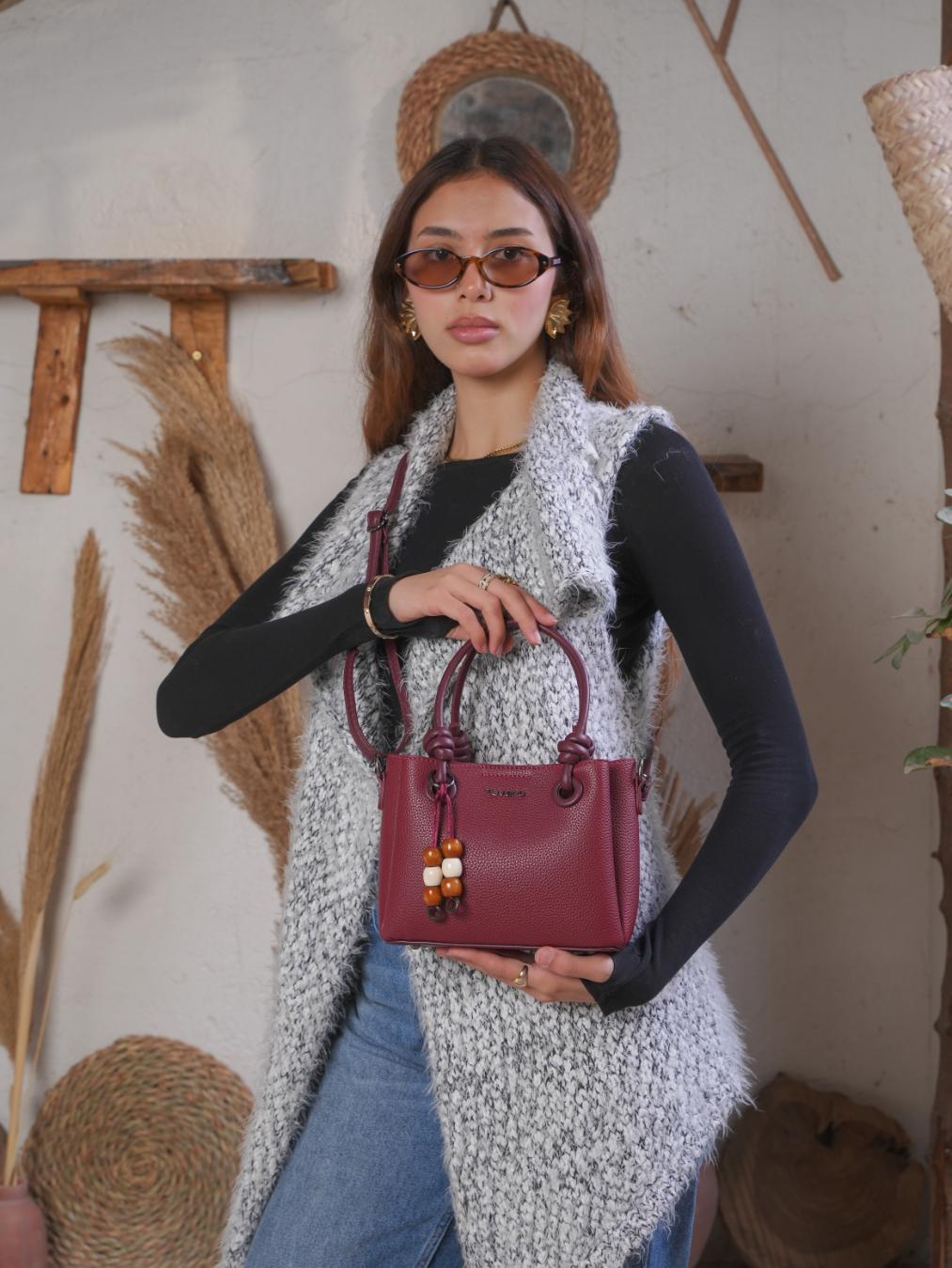 Versa Mini Bag With Cross Strap – Burgundy