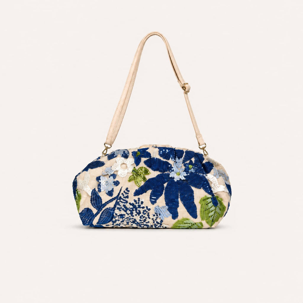 Tevano Blossom Embroidered Wristlet Clutch