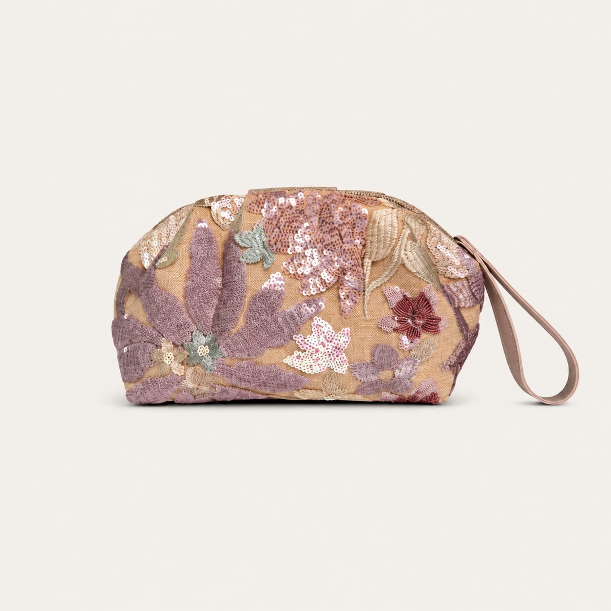 Tevano Blossom Embroidered Wristlet Clutch