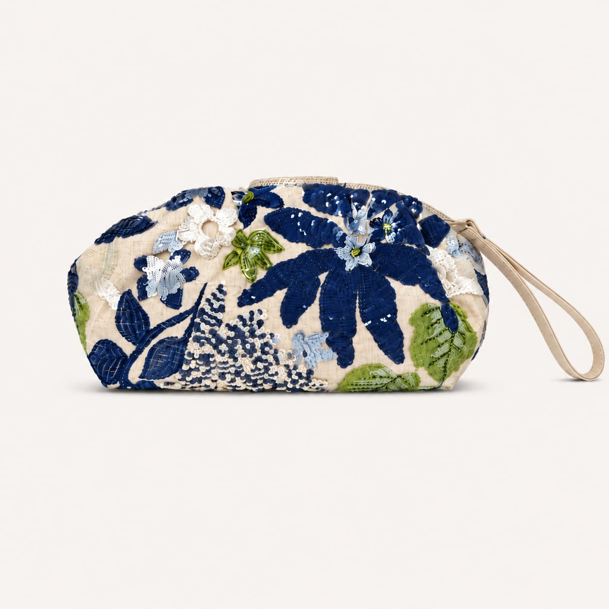 Tevano Blossom Embroidered Wristlet Clutch