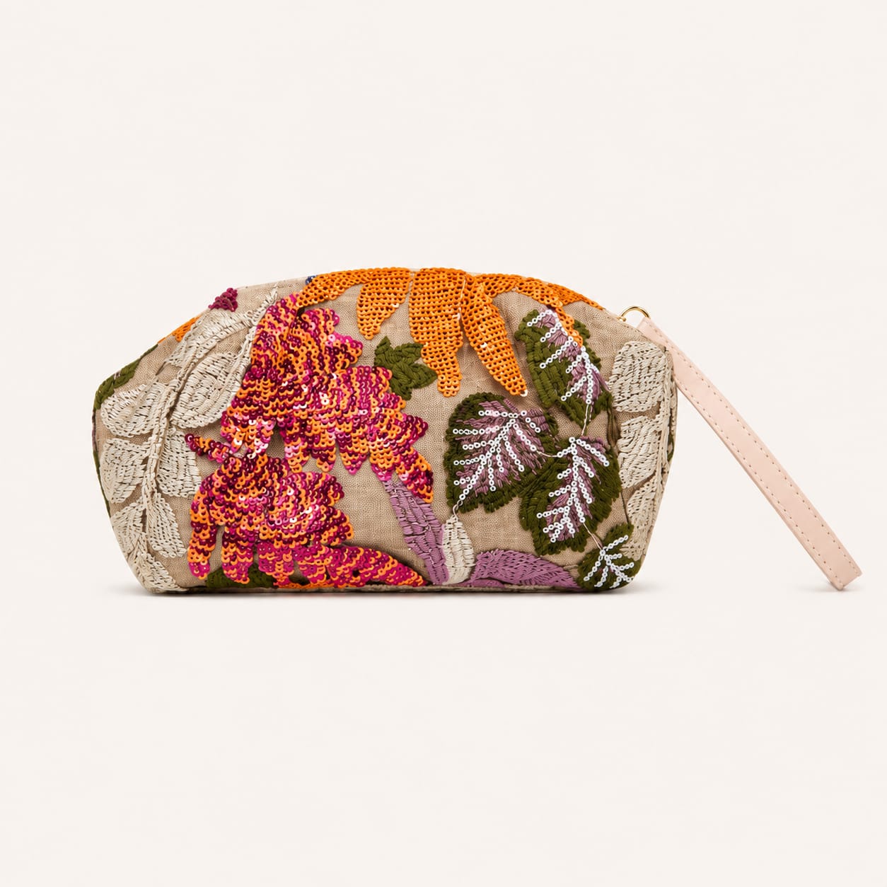 Tevano Blossom Embroidered Wristlet Clutch