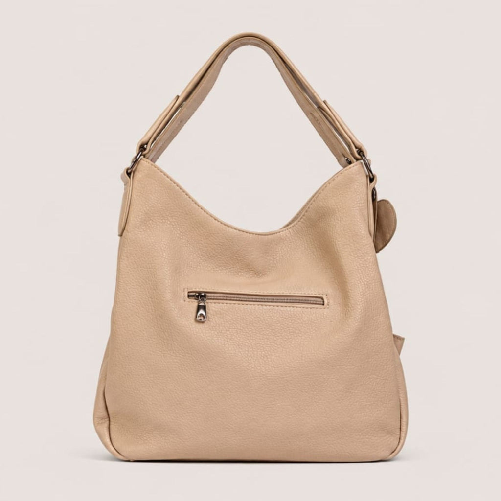 Tevano Heart Charm Hobo Shoulder Bag
