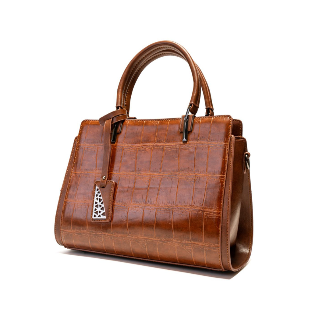 Signature Croc Leather Handbag – Bold Statement Piece