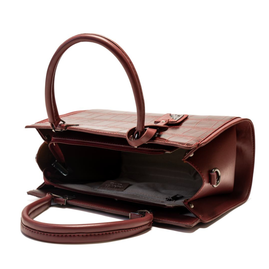 Signature Croc Leather Handbag – Bold Statement Piece